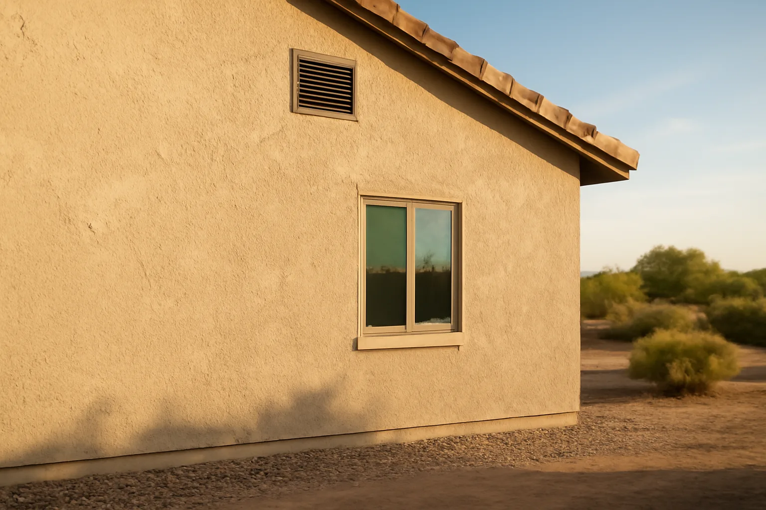 Home foundation showing gravel Zone 0 clearing as part of wildfire home hardening checklist