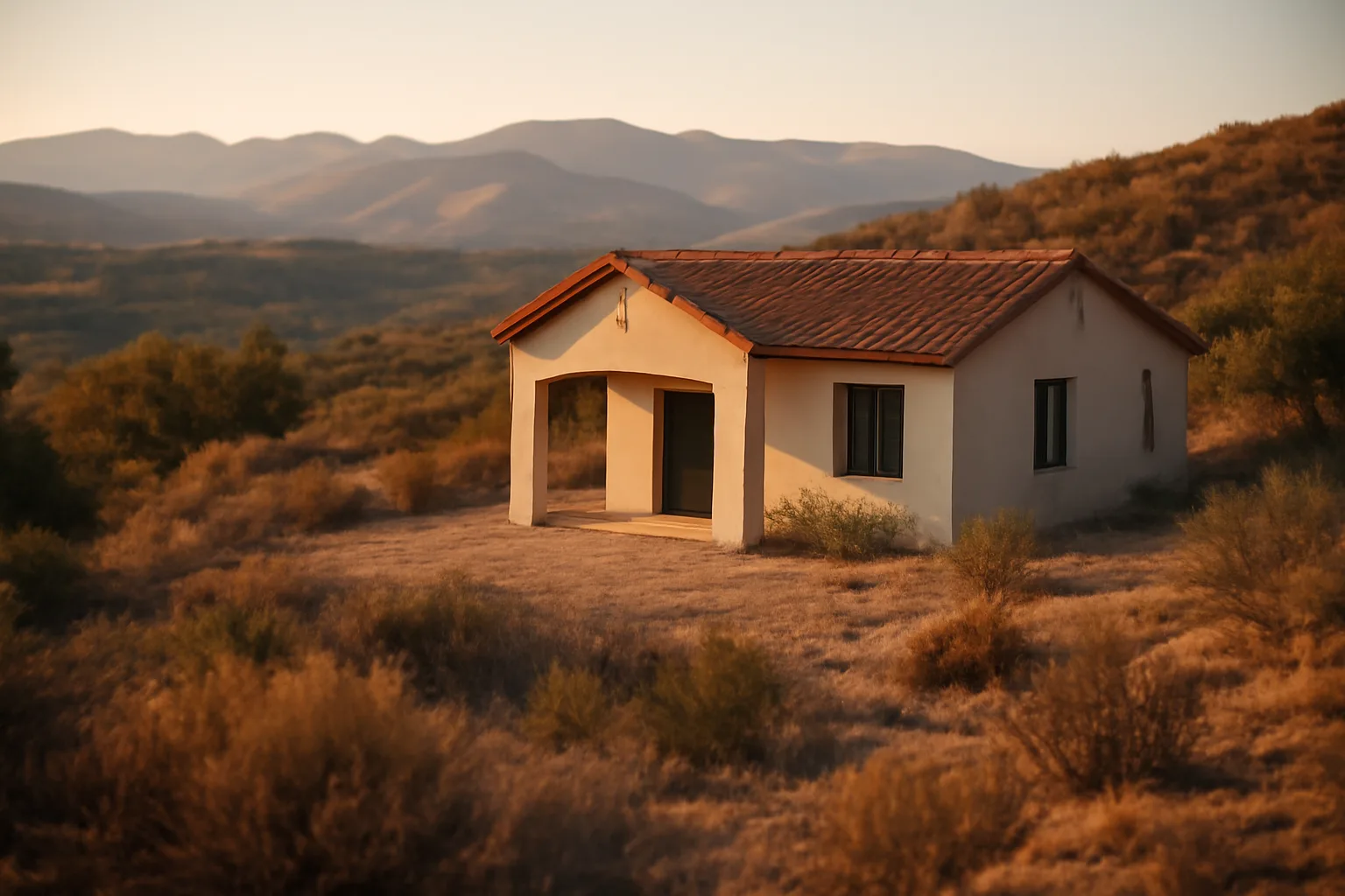 Cleared 100-foot defensible space around a hillside home in Los Angeles County