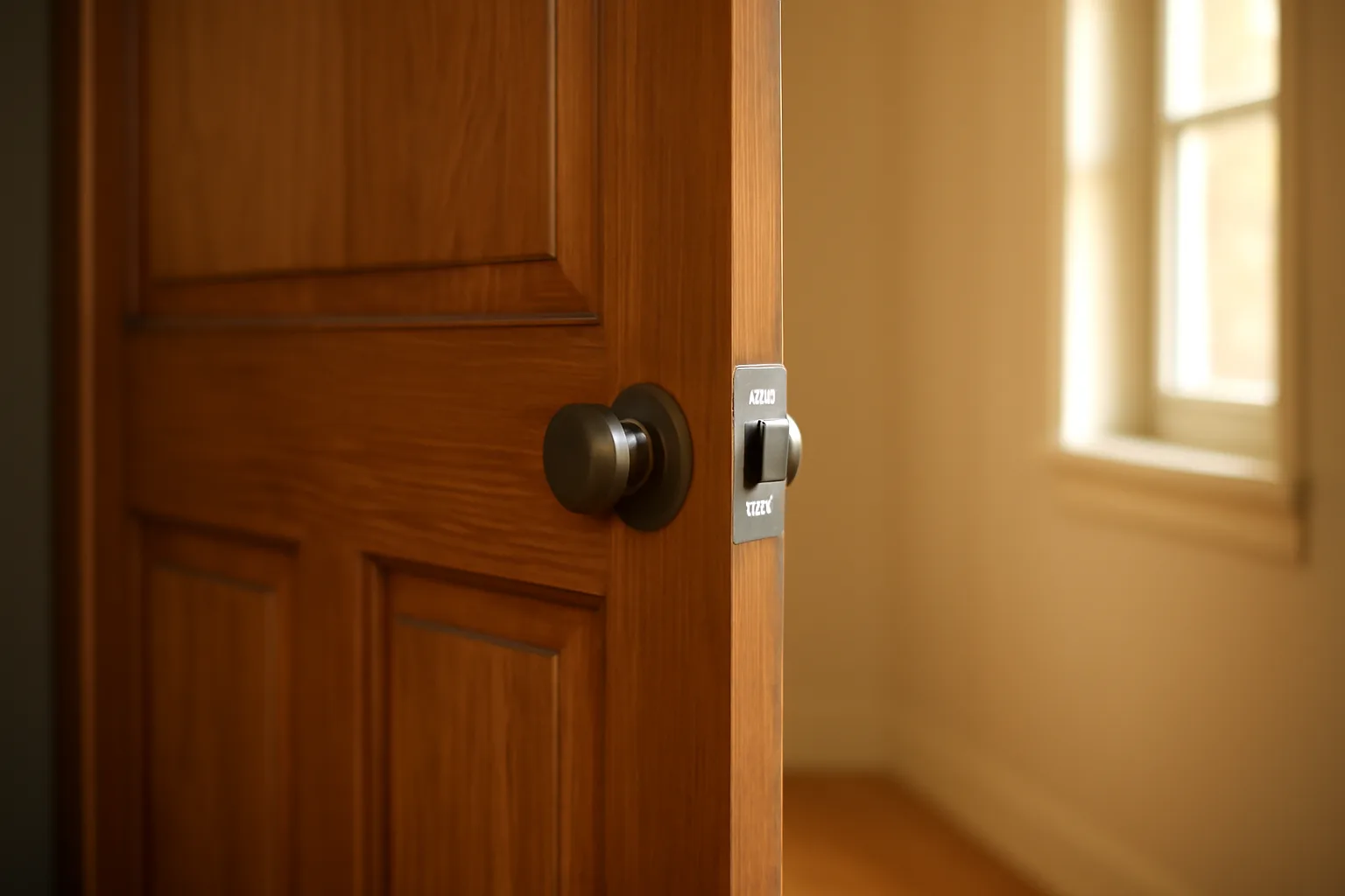 Solid interior fire-resistant door installed between a home's garage and hallway